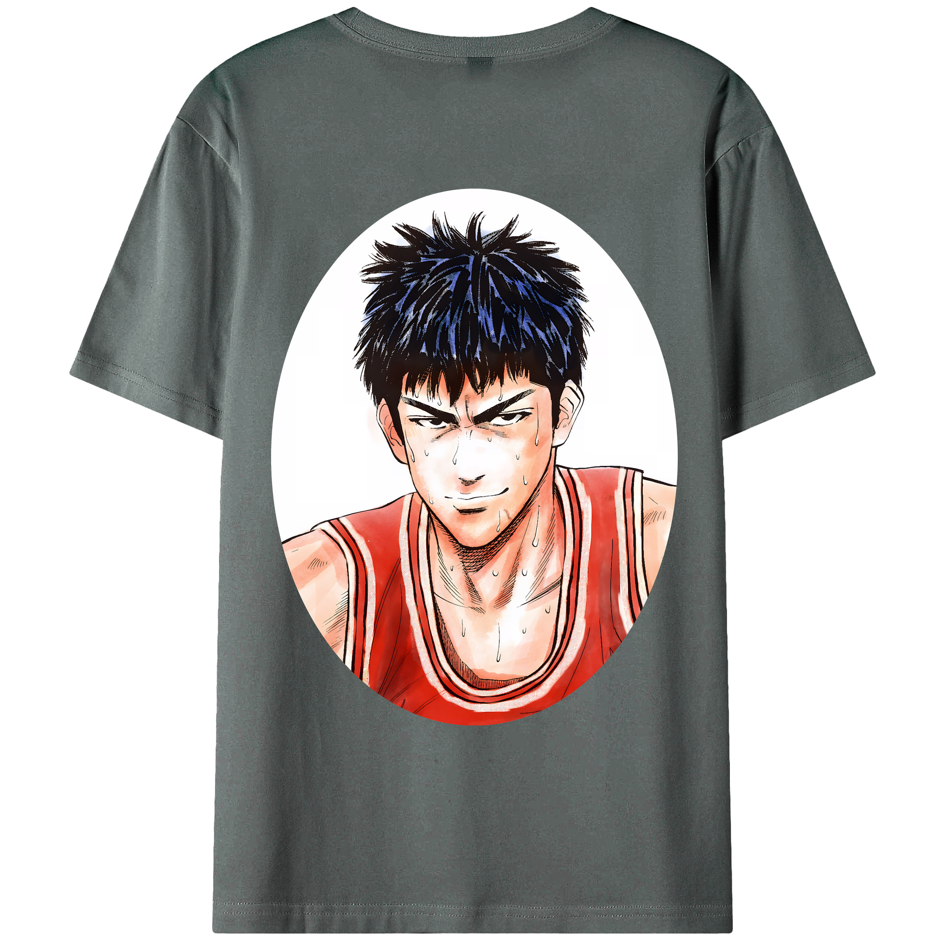 （画像用） SLAM DUNK／スラムダンク 綿100％ メンズ半袖Tシャツ（バックプリント） 通気性